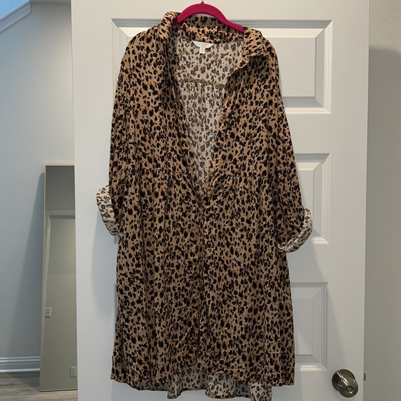 Cheetah Print 100% Rayon Dress size 16/18 - Picture 3 of 3